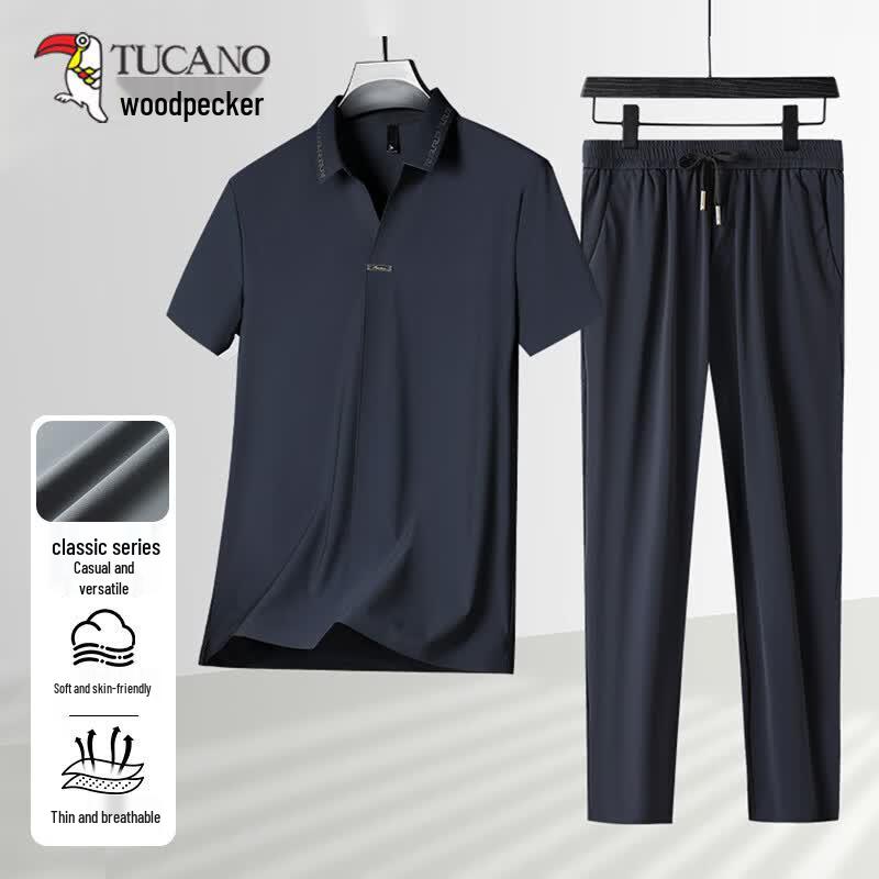 TUCANO Men s Ice Silk Breathable Short Sleeve Polo T-Shirt 4XL