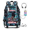 Trendy Game Print Backpack for Teens, Large Capacity Outdoor Travel USB Backpack for Men Women