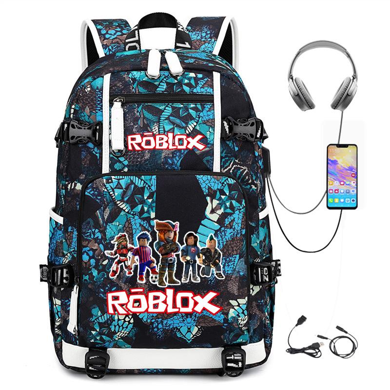 Trendy Game Print Backpack for Teens, Large Capacity Outdoor Travel USB Backpack for Men Women