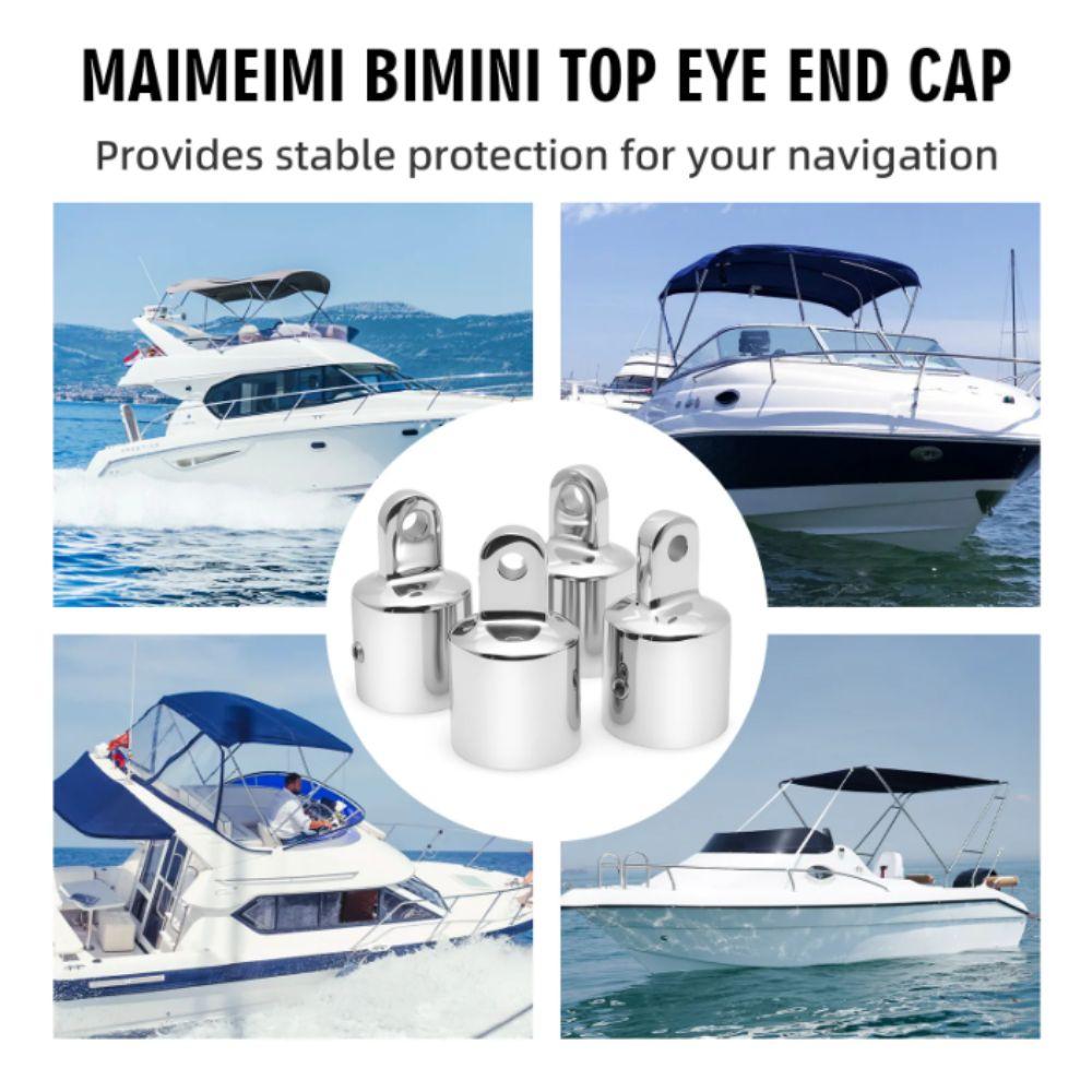 316 Stainless Steel Deck Hinge Slide Cap 22mm Pipe Canopy Tube End External Eye End Yacht Canopy