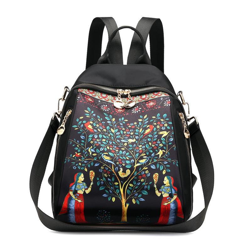 Women's Oxford Cloth Casual Fashion Print Travel Backpack - 2025 Trend