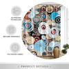 Vibrant Circular Patterns Print Waterproof Shower Curtain, Colorful Abstract Design High-End Toilet Partition Curtain