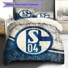 FC Schalke 04 Muster Bettwäsche Bettdecken-Set Heimdekoration Geschenk (1 Bettbezug + 2 Kissenbezüge (ohne Füllung))