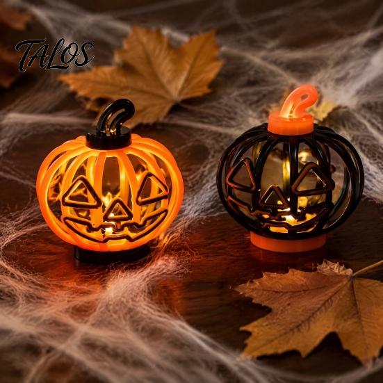 Home Window Display Ornaments Halloween Pumpkin Lantern, LED Light Up Hollow Ornament, Battery Operated Decorative Statue with Warm for Indoor Outdoor