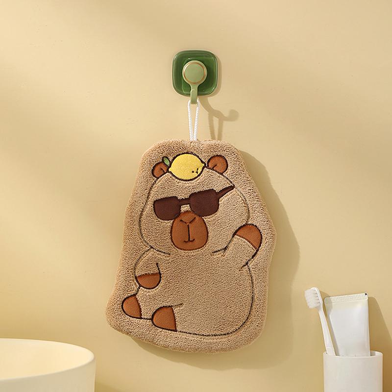 Cartoon Handtuch Niedliches Wasserschwein Hängehandtuch Küche Badezimmer Gesichtswaschlappen Meerschweinchen Korallenfleece Schnelltrocknendes Handtuch