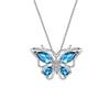 1 Set Jewelry Set Sparkling Rhinestones Inlaid Butterfly Pendant Necklace Ear Studs
