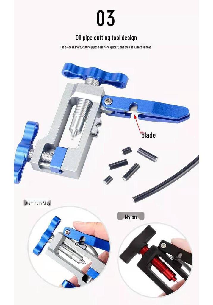 Bicycle Brake Oil Needle Installation Tool and Tube Cutter