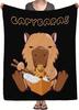 Capybara Flannel Throw Blanket Cute Animals Pattern Blanket Lightweight Comfortable Warm Super Soft Blanket for Couch Bed Sofa