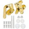 1 Set of Toilet Seat Hinges, Zinc Alloy Hinges with Screws, Toilet Seat Accessories, Universal Toilet Seat, Toilet Seat Closure Fasteners (gold).