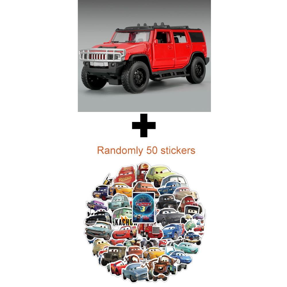 1:32 H2 Alloy Off Road Vehicle Diecast Model Toys Car Sound Light Pull Back Rubber Tire Doors Opened Models Children's Day Gifts
