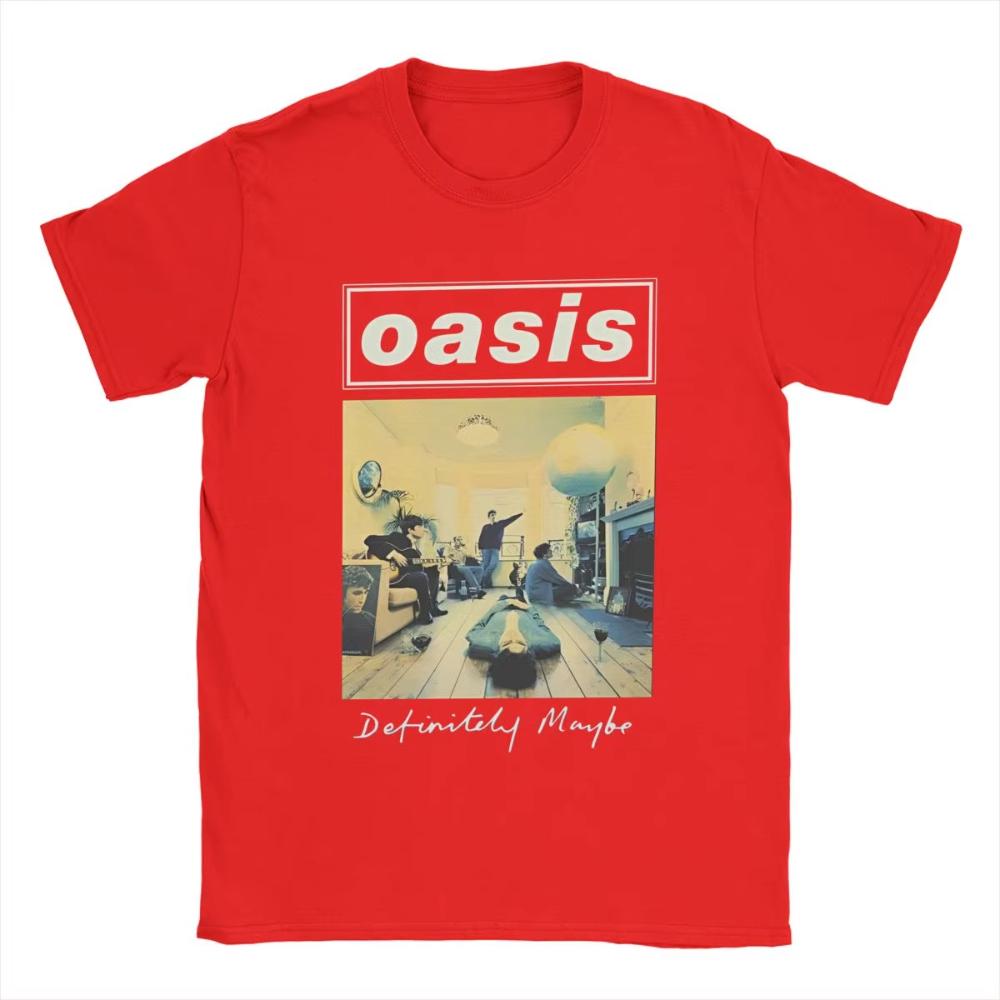 Casual O-Oasis Rock 90's Band T-Shirt Men Women Round Neck Cotton T Shirt British Music Albums Short Sleeve Tees 3XL Merchandise