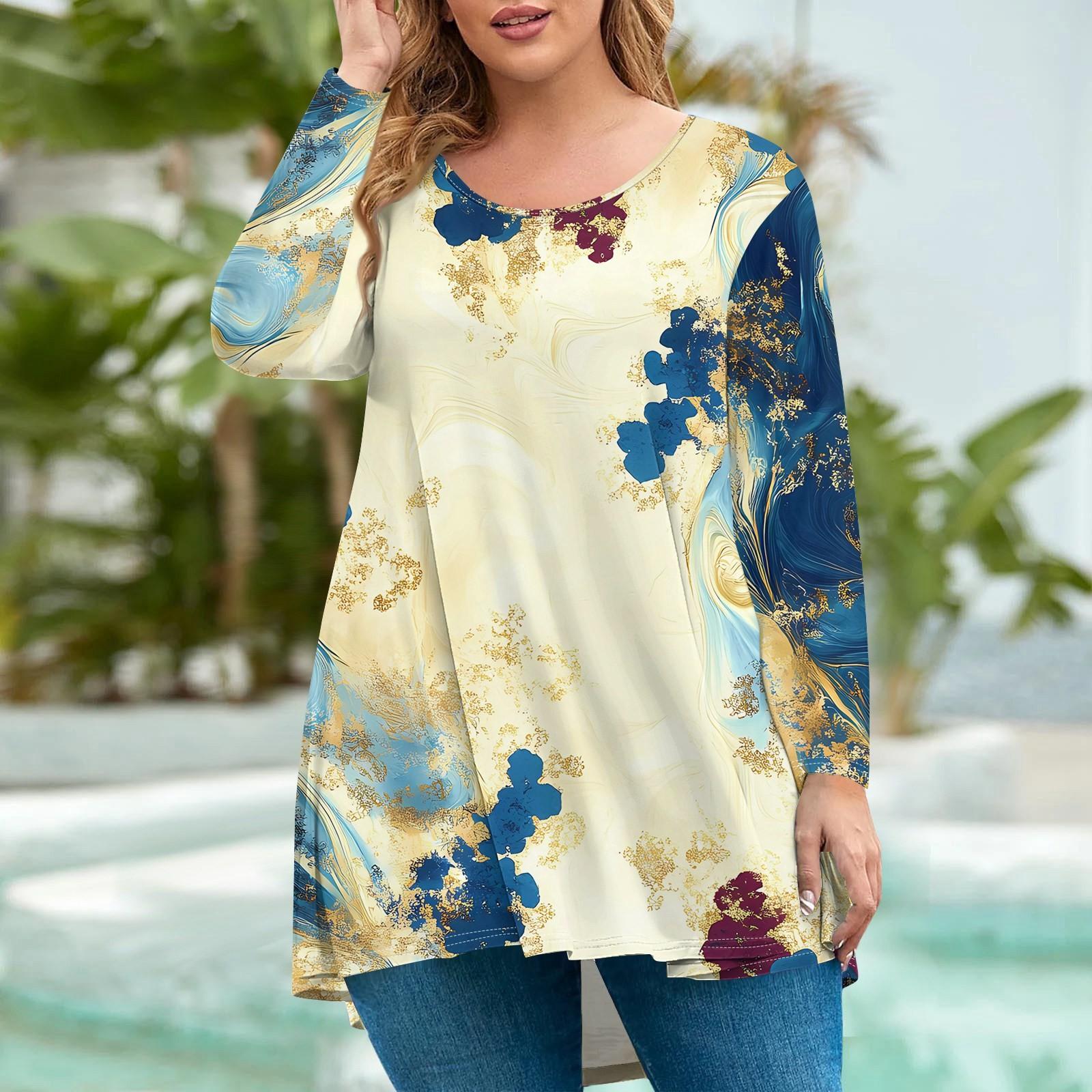 

Женская мода большого размера с круглым вырезом и длинным рукавом, повседневный свободный пуловер с принтом L хаки