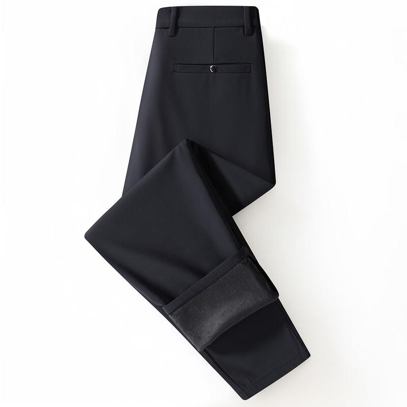 XueZhongFei Men's Fleece-Lined Straight-Leg Pants