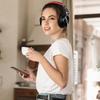 OneOdio Pro C Wireless Up To 110 Hours Continuous Deep Multipoint Headphones, Playback, Bass, Connectivity, Built-in Microphone, Black/Red