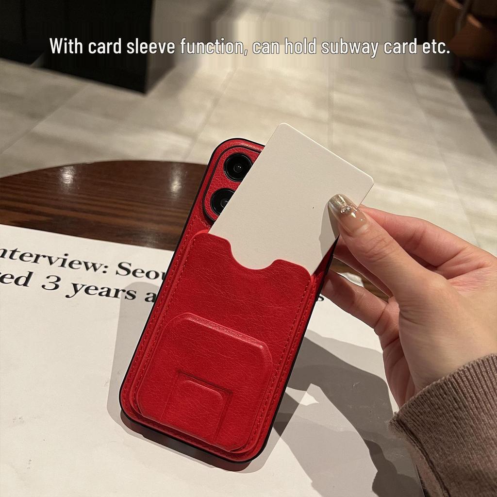 Apple iPhone 16 Pro Max Leather Card Slot Case: Business Drop-Proof Protection for iPhone 14, 15, and 13