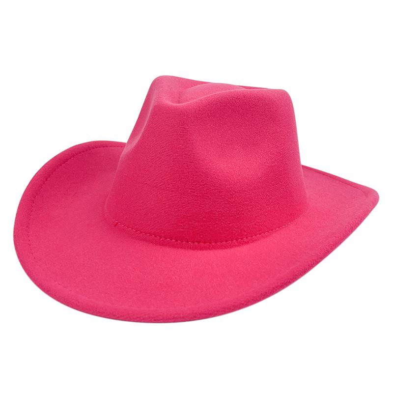 Populární klobouk Fedora z vlněné plsti - Přizpůsobitelný retro britský jazzový styl s jednobarevnou barvou a širokou srolovanou krempou