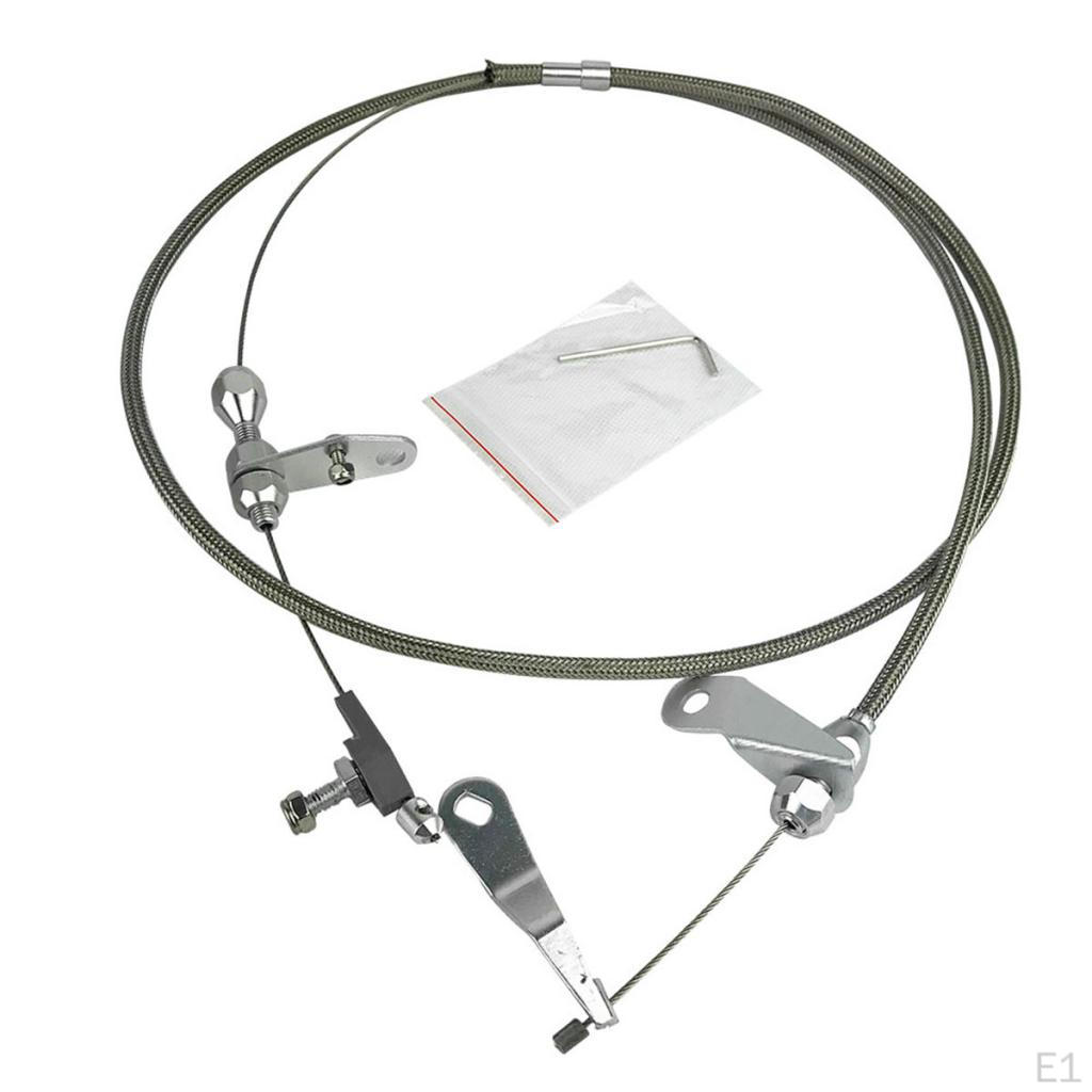 Heavy Duty Braided Throttle Transmission Kickdown Cable Detent for C4