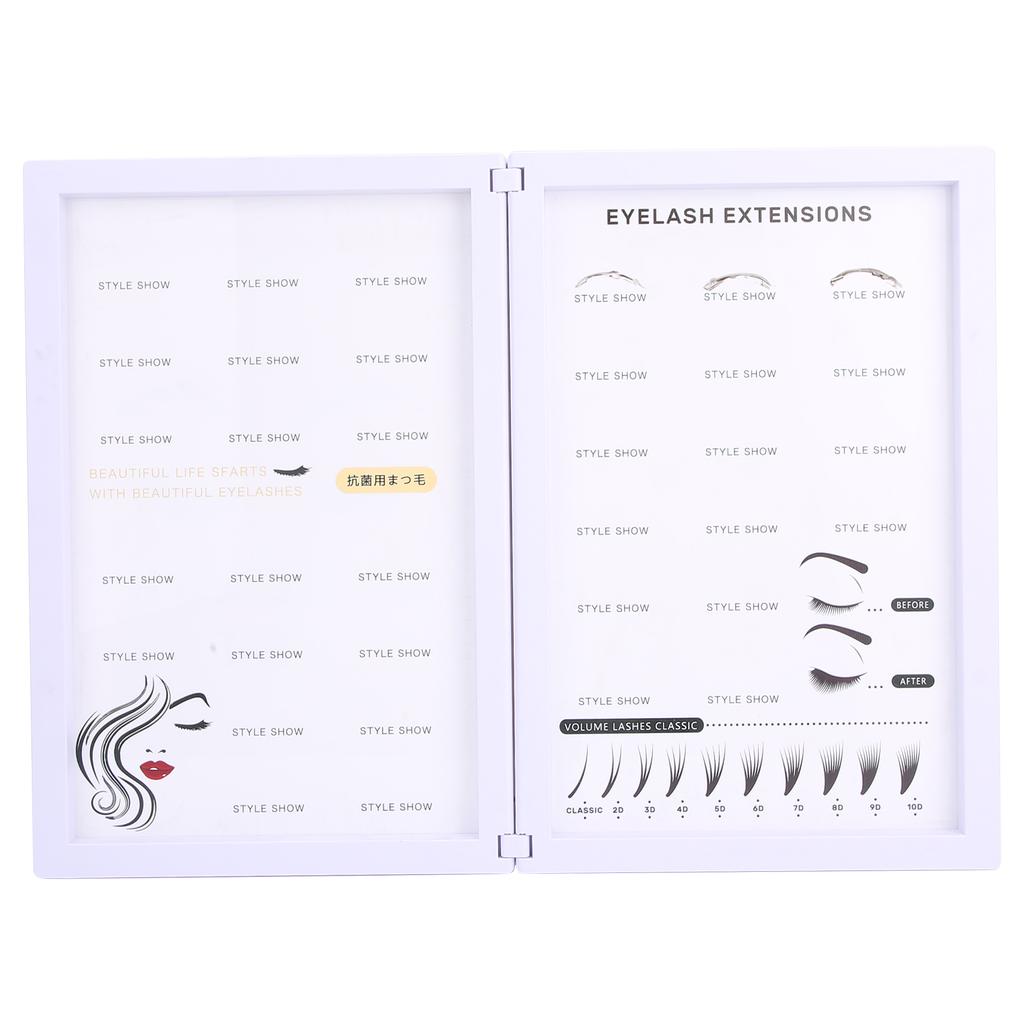 Professional False Eyelashes Display Book Organizer Waterproof Makeup Eyelash Display Board