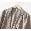 Summer Men's Suits&blazers Japanese Retro Style Stripes Cotton Linen Three Quarter Sleeve Blazer Jacket Slim Fit Casual Jacket