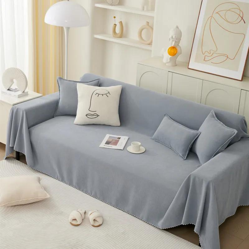 Nordic Sofa Throw Blankets Outdoor Camping Picnic Large Blanket Leisure Relax Beach Towel White Travel Rug Tassels Chenille