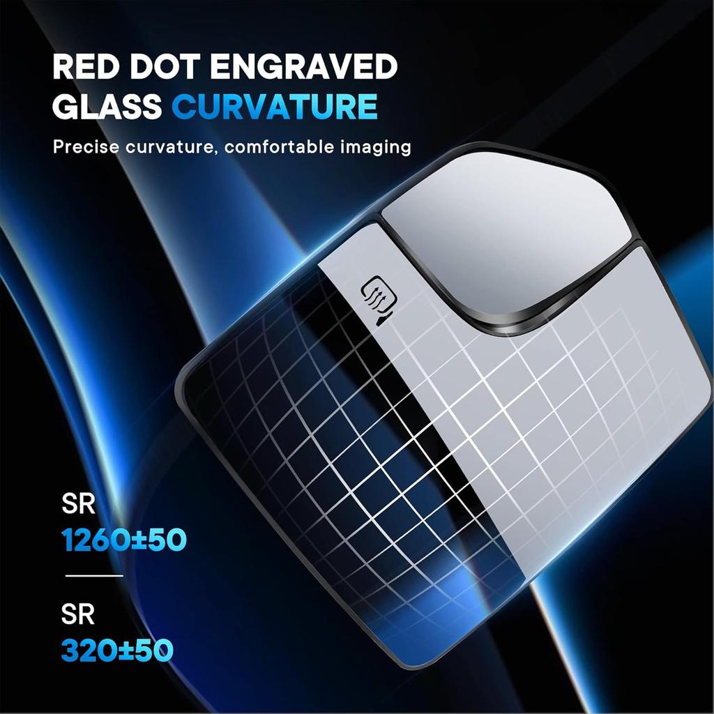 Compatible With Ford F150 Driver Side Mirror Glass 2015 2016 2017 2018   , Left Heated Chrome View Mirror With Backing Plate, Blind Spot Convex