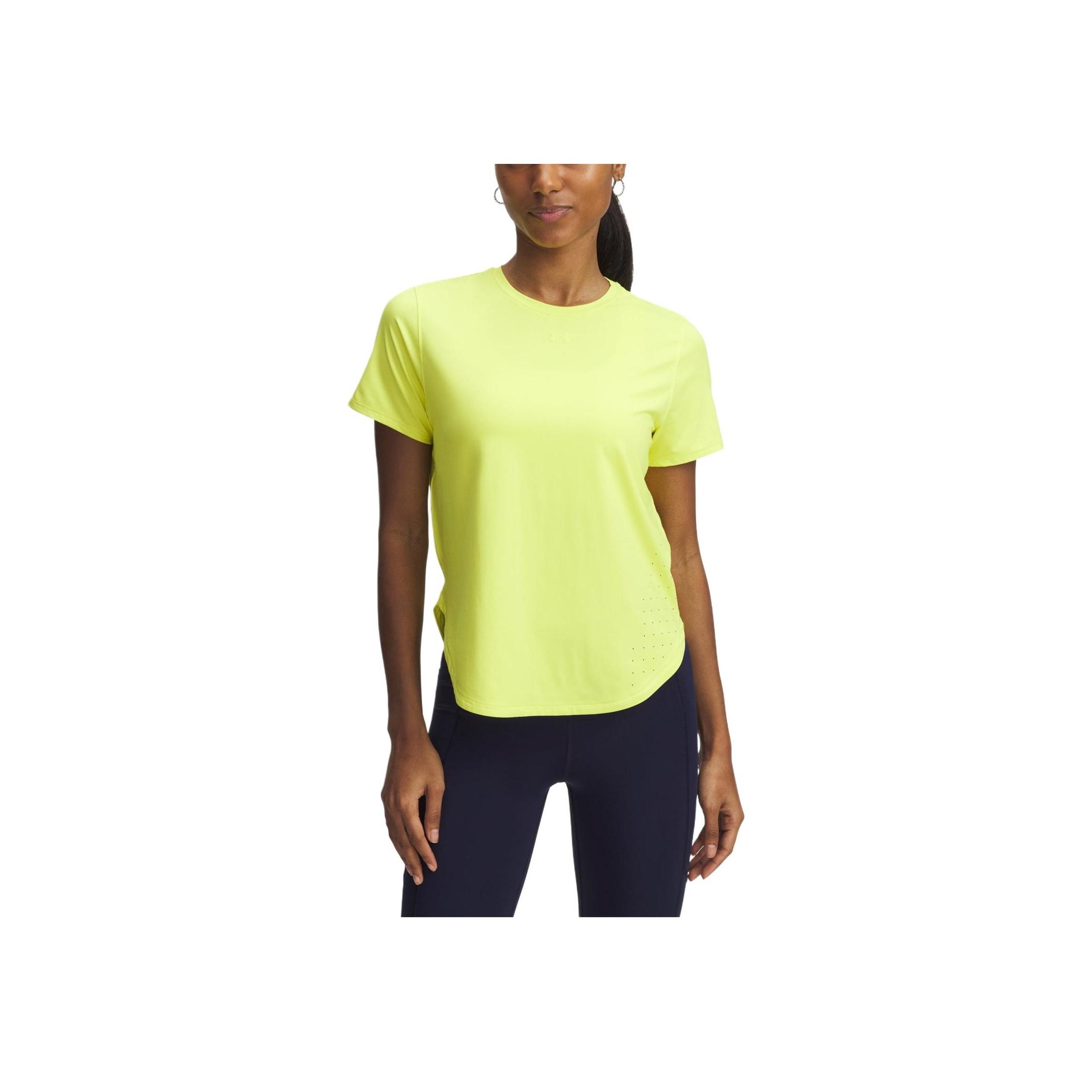 

Under Armour Запуск Elite Удобная Модная Простая Универсальная Футболка с Коротким Рукавом Обычного Кроя Женские Топы Желтый 1389564-731 L