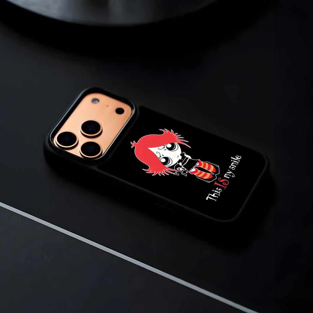 

Cartoon R-Ruby Gloom Phone Case For IPhone 17 16 15 14 13 12 Pro Max Plus Black Frame Hard Shell iPhone 12 Pro Max