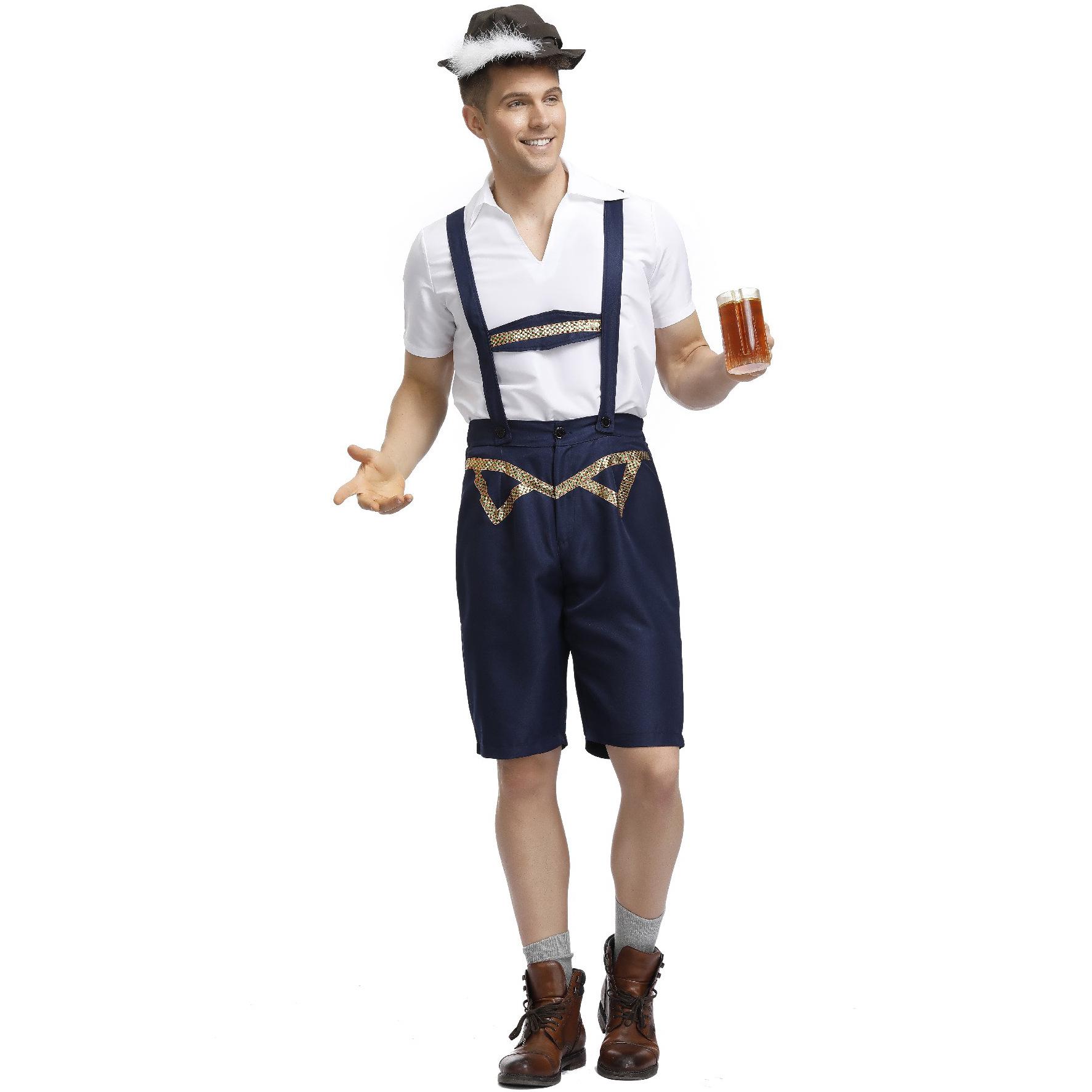 

Germany Munich Men s Oktoberfest cos beer costume stage costume, men s overalls Halloween costume M
