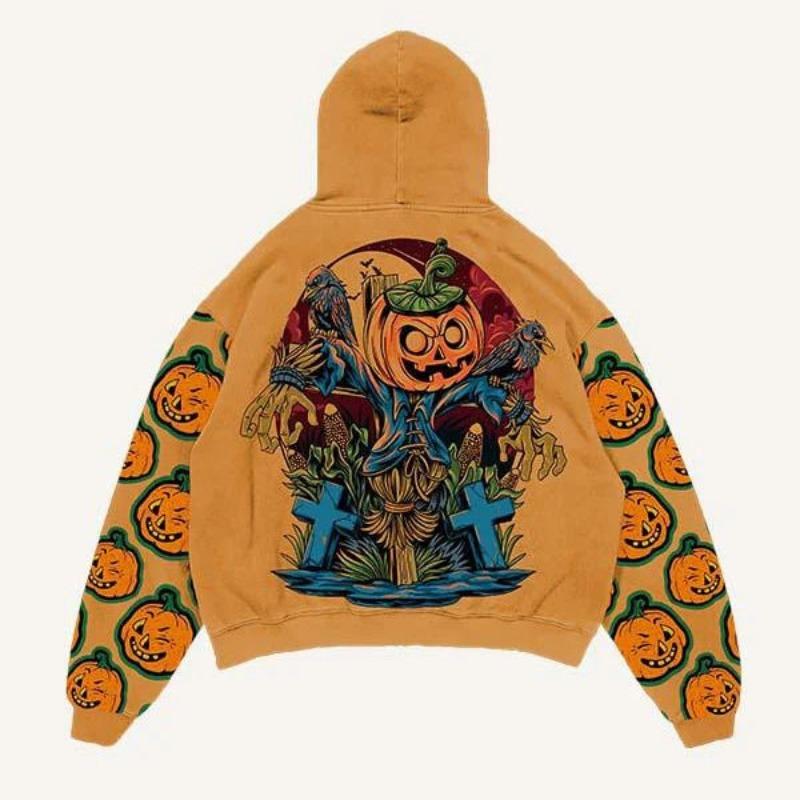 

Горячая Распродажа Хэллоуин Толстовка с Принтом Тыквы и Черепа Мужская Мода Брендовый Пуловер Худи S жёлтый