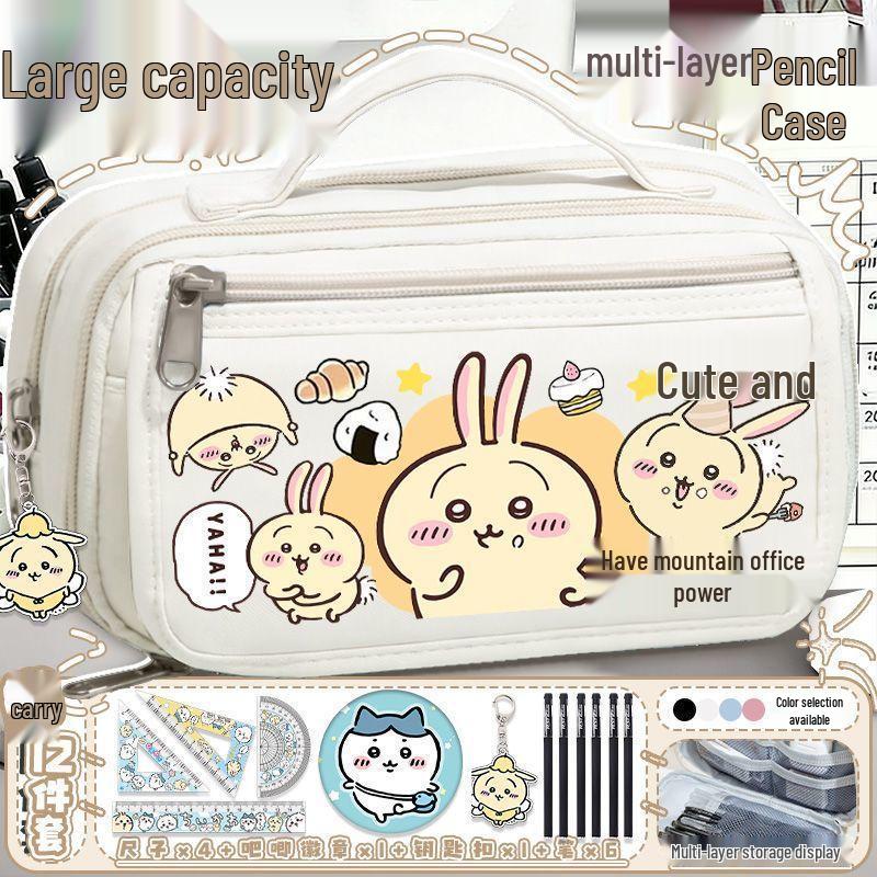 Chiikawa Pencil Case - Large Capacity Stationery Box for Girls, Primary and Junior High School Students, New Style.