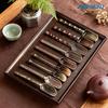 In Stock Retro Alloy TeaSpoon Auspicious Cloud Texture Kung Fu Tea Taking Tool Tea Shovel Office Home Tea Making Accessories