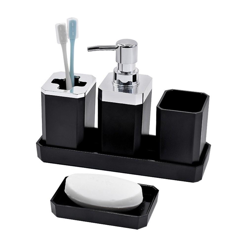 5pcs/set Toothbrush Holder 5pcs Bathroom Accessory Set Non Slip Bathroom Organizer Set  for Hotel