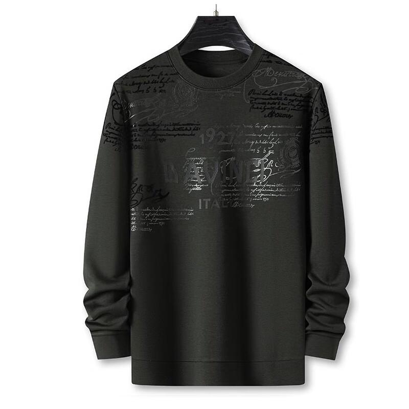 

G.TENNA Men s Flocked Print Crewneck Sweatshirt D-HJ0229 56