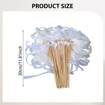 20 Pieces Party Ribbon Sticks Silk Fairy Sticks Wands Elegant Ribbon Sticks Wands Streamers for Holiday Activities Decors