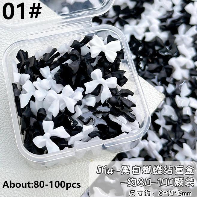 French Ribbons Colorful Resin Cute Bowknot Charm Leopard Print Bow Tie Nail Art Decorations Manicure Tools Accessories Wholesale