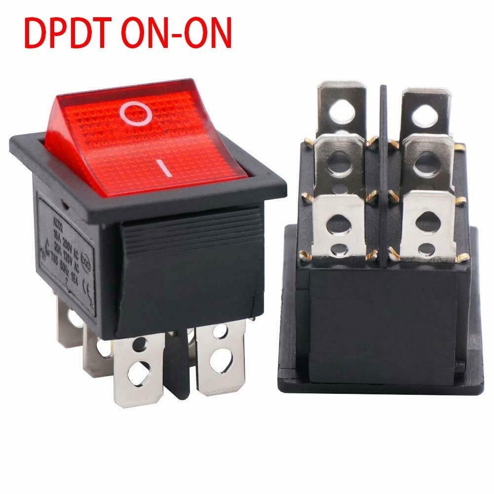 

Монтаж на панелі 1x перемикач Rocker Switch W/RED Neon Lamp DPDT Contact