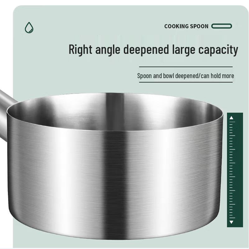 SIFAR Hong Kong Style Thickened Stainless Steel Flat Bottom Water Ladle