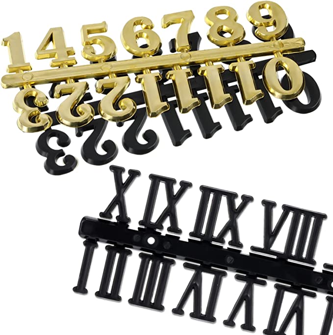 Набор пластиковых римских арабских цифр для часов «Сделай сам», 6 штук, портативные, для дома, офиса, запасные части для ремонта часов, аксессуары
