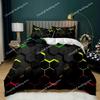 Geometric Duvet Cover Multicolor Honeycomb Hexagon Bedding Set Geometric Theme Metal Texture Streamline Polyester Qulit Cover