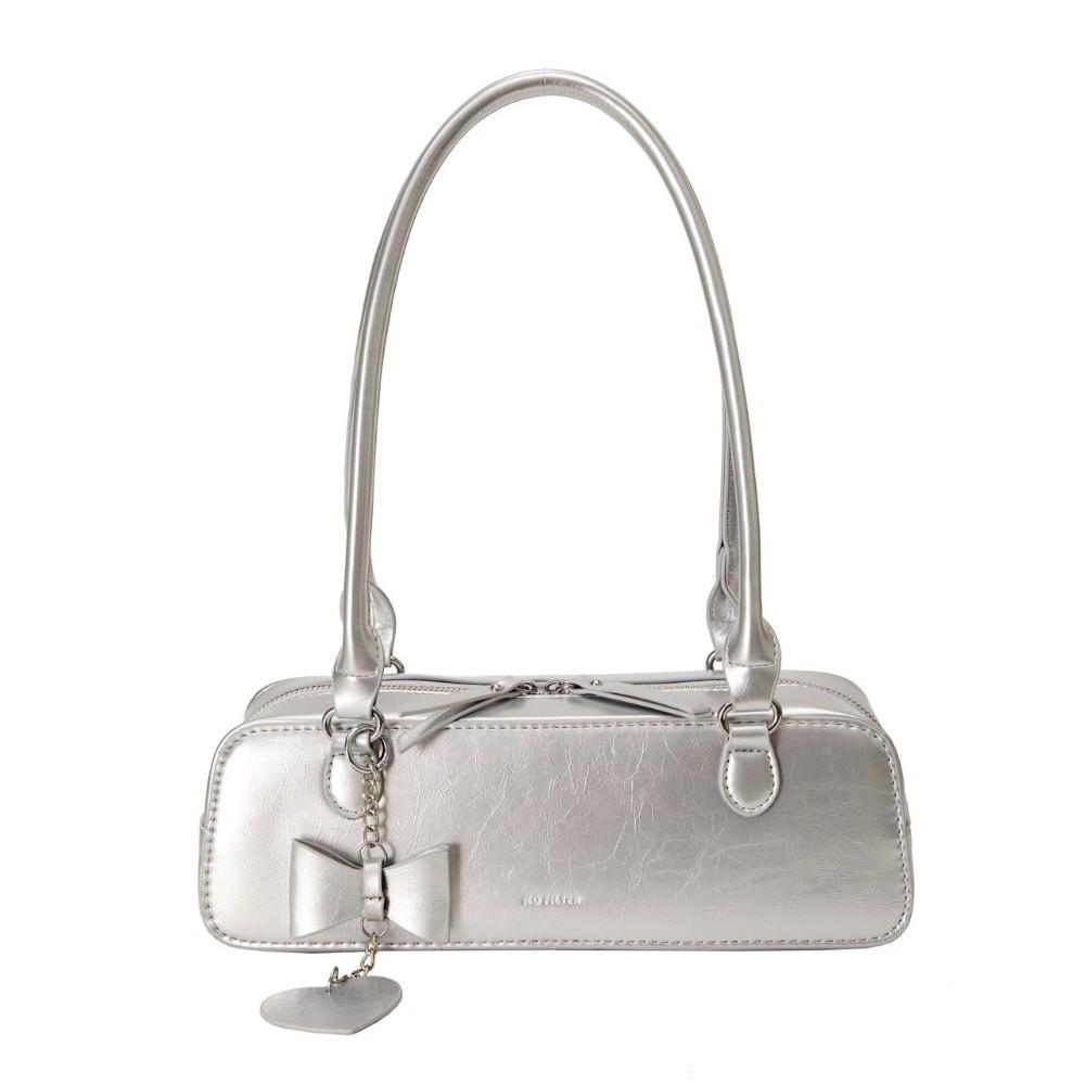 

Элегантная сумка-багет, простая сумка под мышку через плечо, модная милая сумка под мышку, для свиданий серебряный