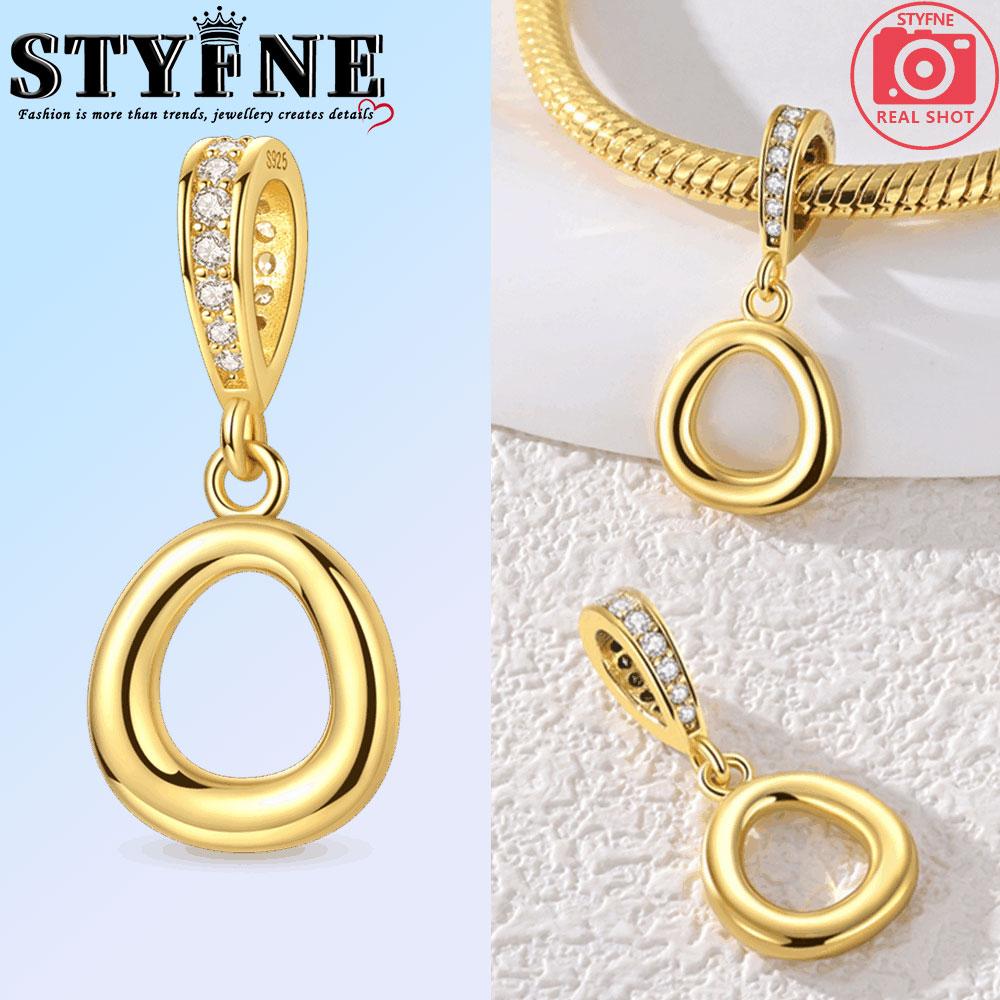 Fit Original Bangle Bracelet Diy A-Z Alphabet Charms Bead Copper Zircon Love Letter Dangle Pendant Jewelry Gift