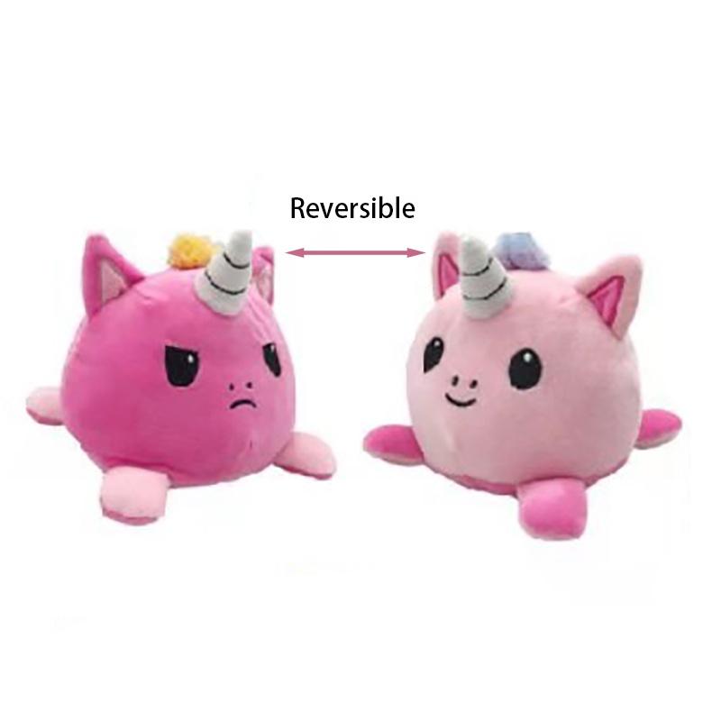Magical Reversible Unicorn Plush Doll Luxurious Soft Material With Feather Cotton Filling For Comfort