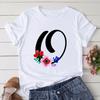 Large Size T-Shirt 26 English Letters Butterfly Print T-Shirt Women'S Short-Sleeved Women'S Clothing