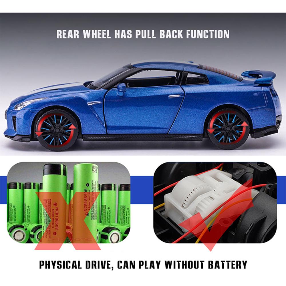 1/32 Adatto per GTR R35 50th Anniversary Mold Toys Car Toys Modelli di auto Giocattoli in metallo Serie di auto Giocattoli pullback per bambini