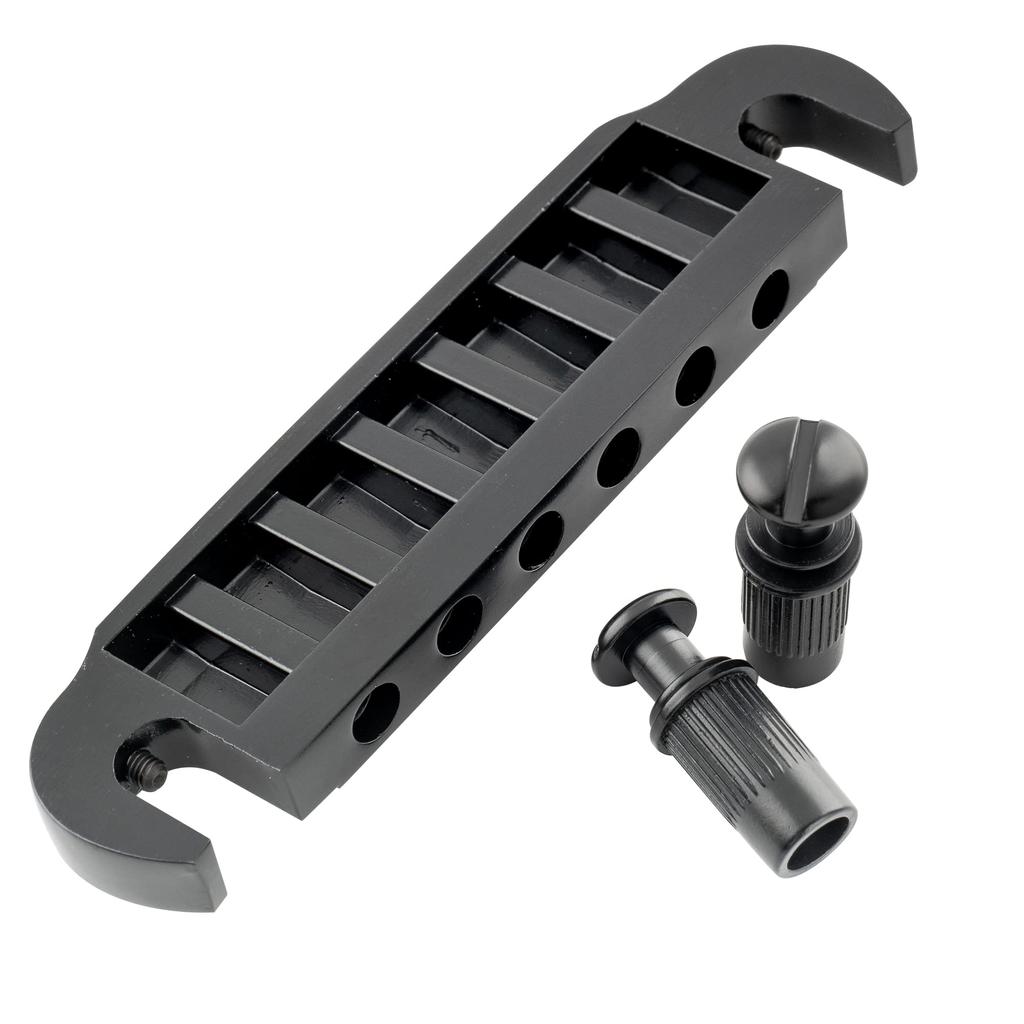 Wilkinson M Series Preset Wraparound Bridge Tailpiece for Junior Special Electric Black 10.4mm LP/SG Guitars,