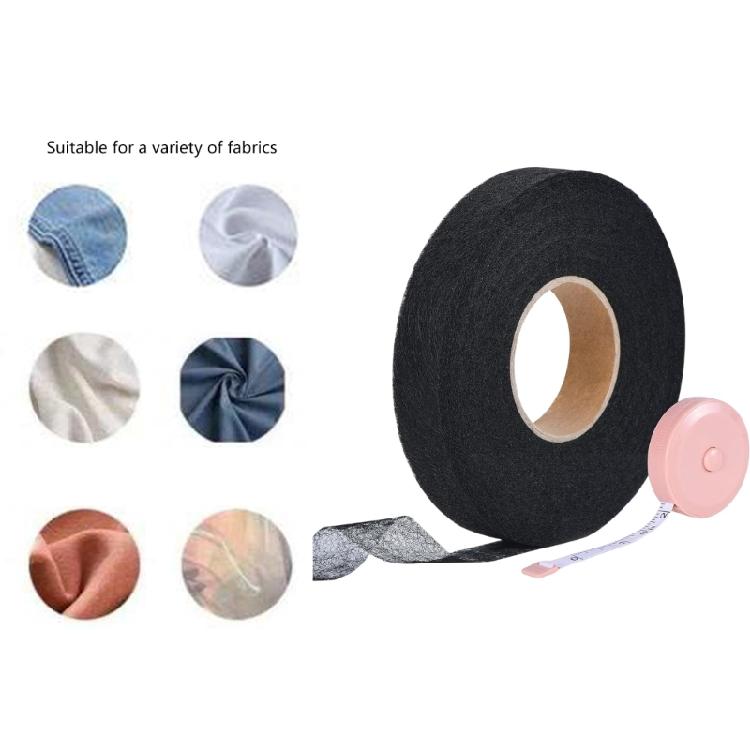 Hem Tape Width 2cm Iron-On Hemming Tape with Scissors & Tape Measur East To Use for Clothes Pants