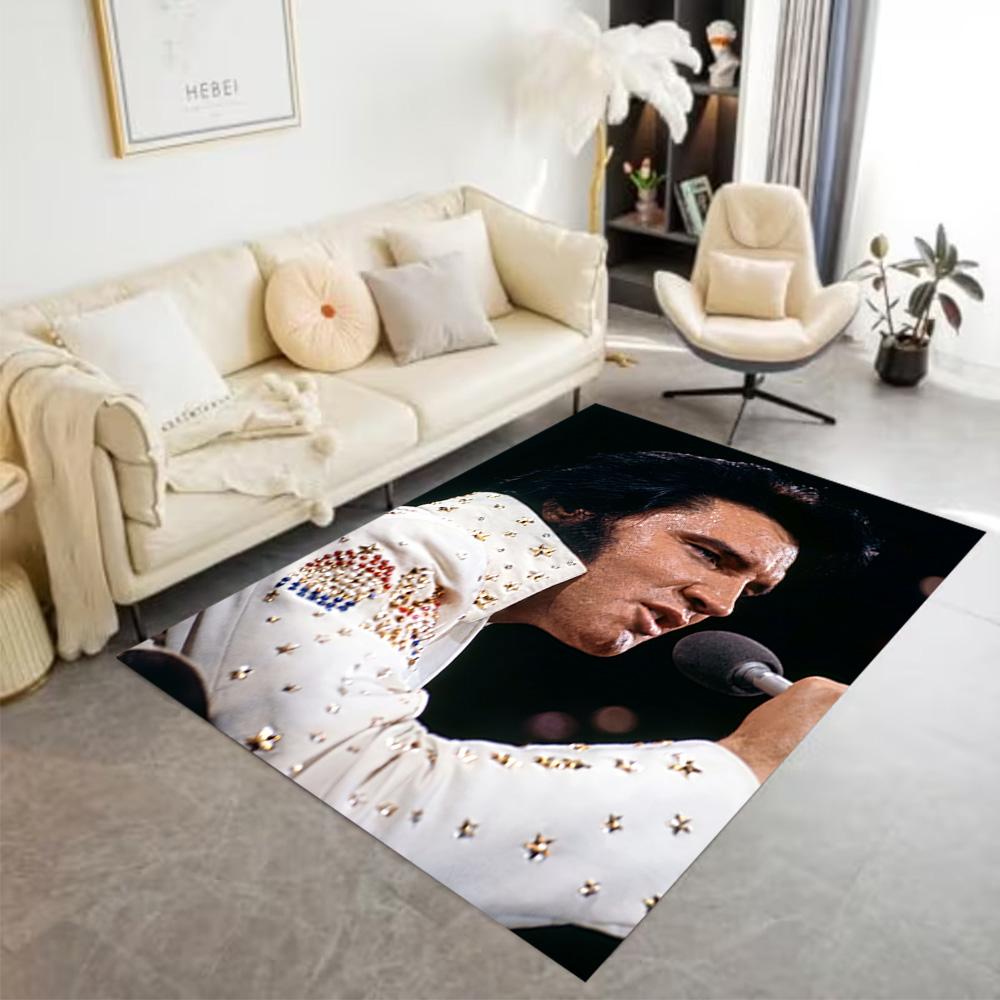 Elvis Presley: Rock Roll Carpet Perfect for Entryway Study room Balcony Game Room Anti-slip Rug Anime Office Decor Best for Christmas