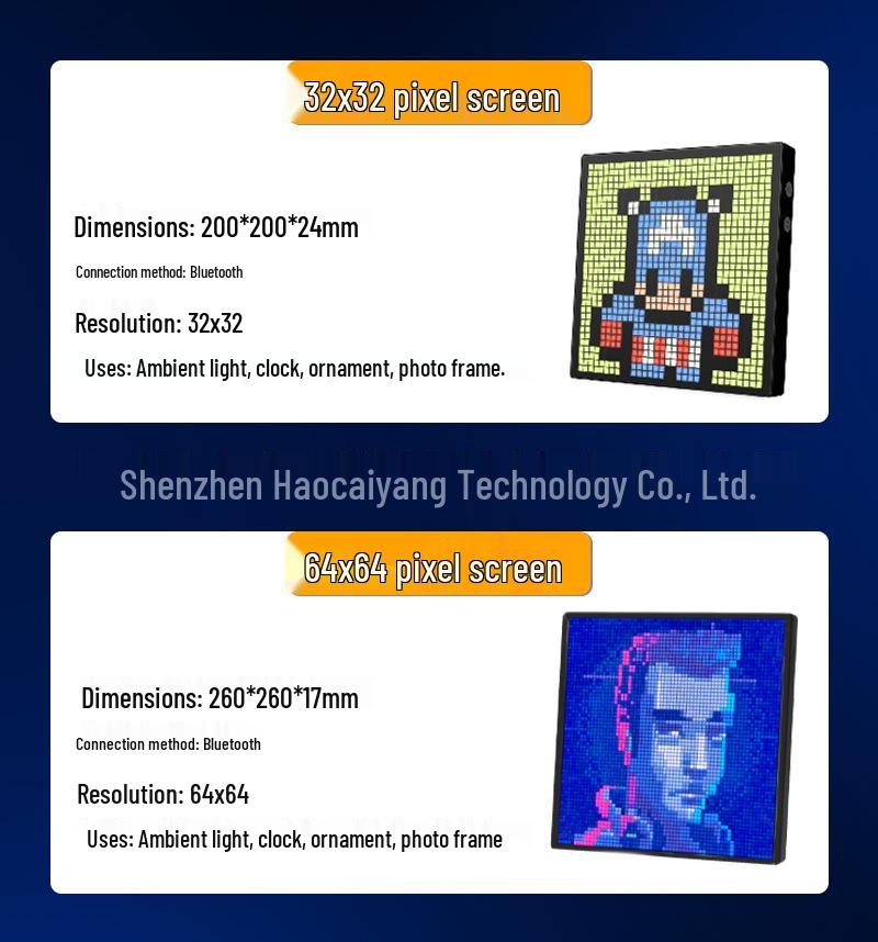 LED Pixel Bluetooth Photo Frame: DIY Dynamic Screen for Festivals & Desktop Decor