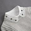 Fashion Front Tie White Fake Collar for Women Stand Detachable Collar Fake Girls Vintage Lace Ladies False Blouse Collar