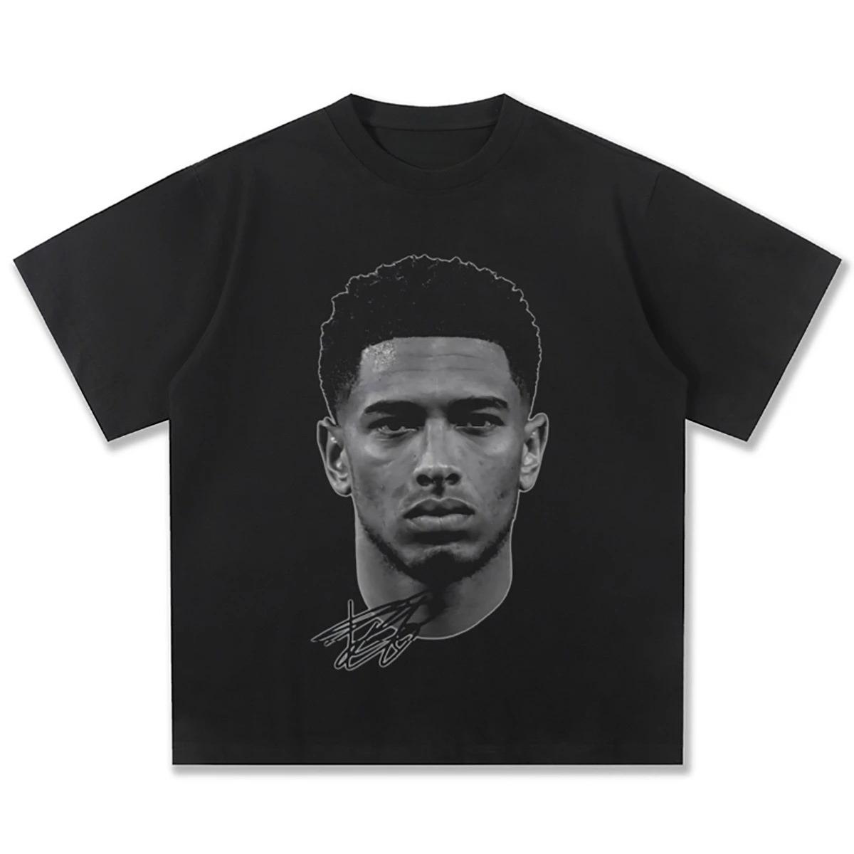2026 Sommer Trendiges T-Shirt Bellingham Herren Kleidung Baumwolle Normcore Fußball T-Shirt Trikot Lässig Atmungsaktiv Retro Streetwear Mode Übergroßes Lässiges T-Shirt S